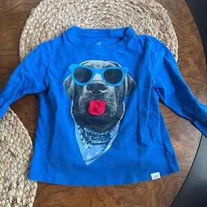 Baby GAP Kids Blue Dog Graphic Long Sleeve Shirt